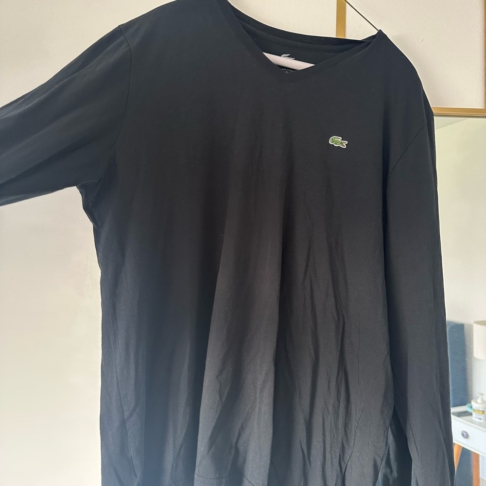 Lacoste Black Cotton Tee